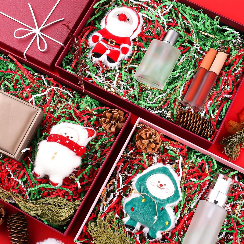 GlyinnHe Christmas Crinkle Cut Paper Shred 300g/10.6oz - Red, Green, Gold Raffia Confetti Filler for Gift Baskets, Boxes, Xmas Party Supply - Image 5